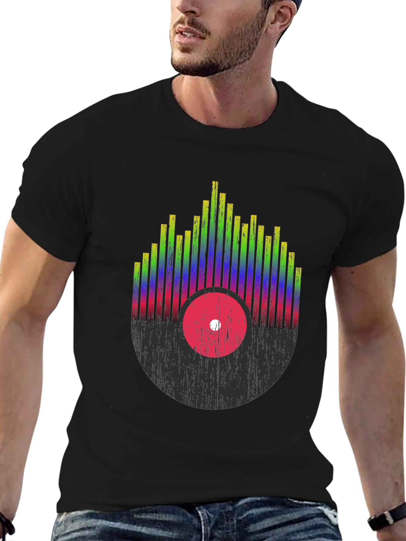 Retro Record Equalizer Graphic Tee