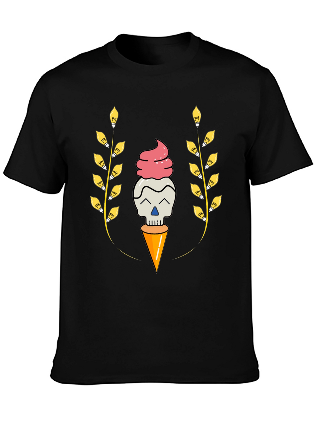 Skull Ice Cream Cone Graphic Tee