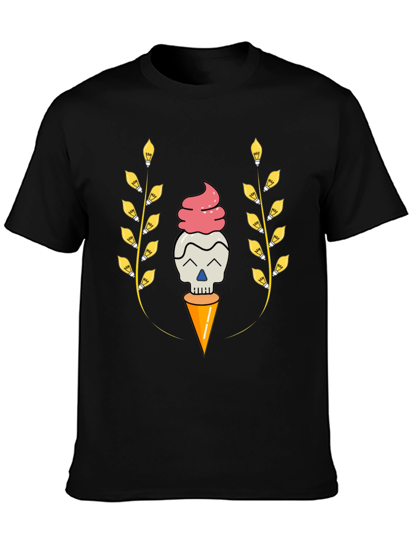 Skull Ice Cream Cone Graphic Tee
