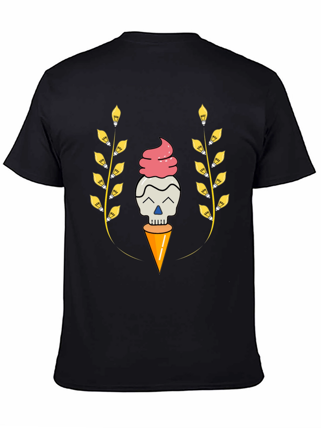 Skull Ice Cream Cone Graphic Tee