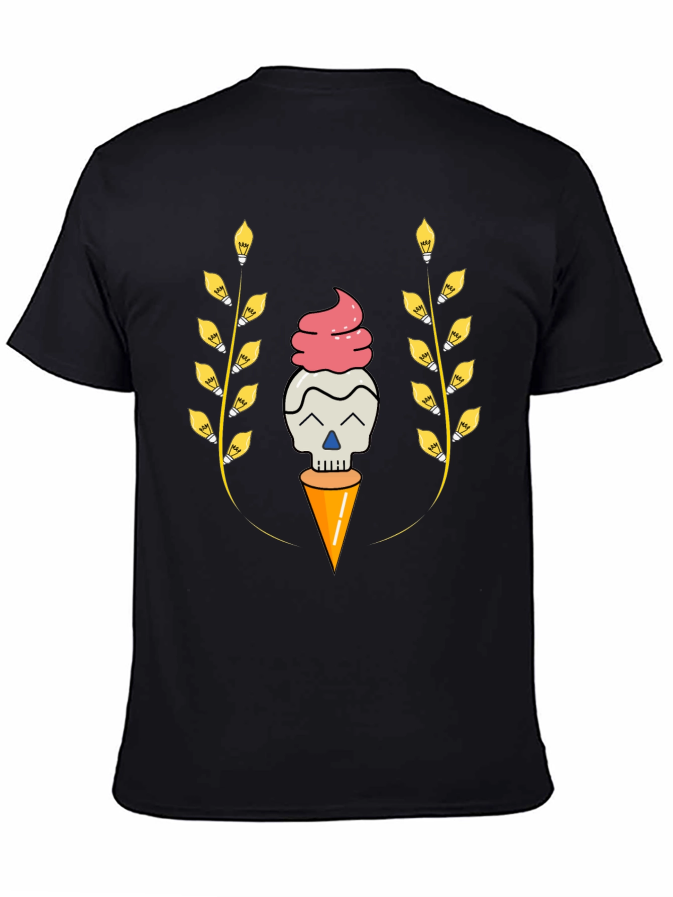 Skull Ice Cream Cone Graphic Tee