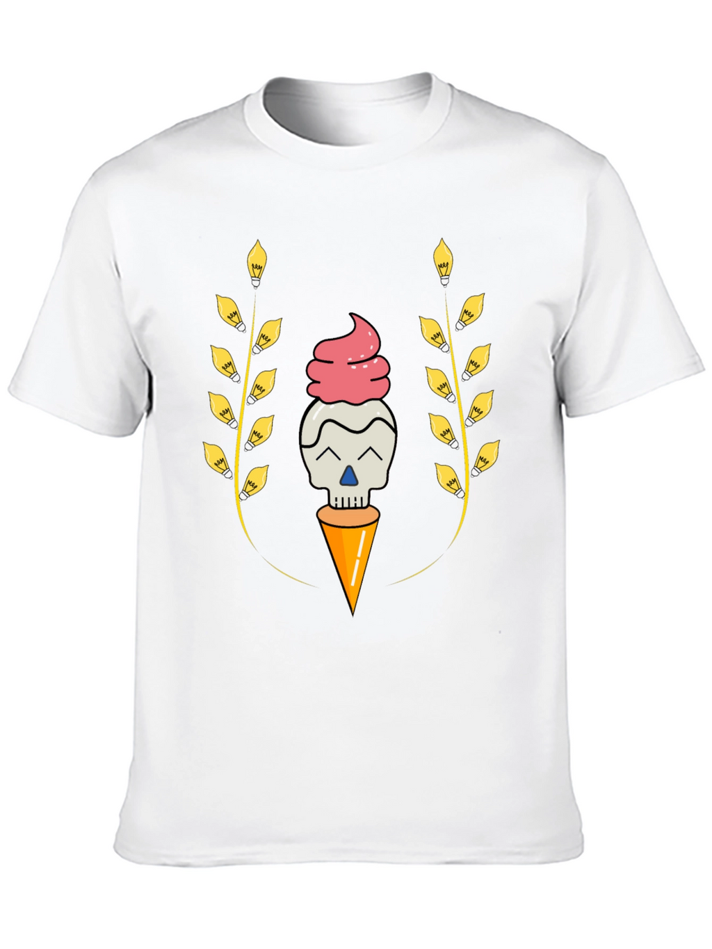 Skull Ice Cream Cone Graphic Tee