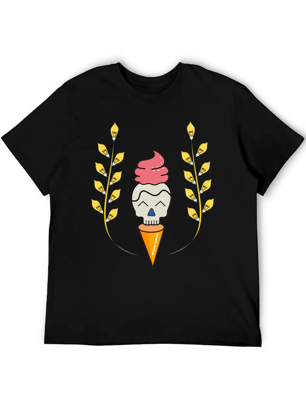 Skull Ice Cream Cone Graphic Tee