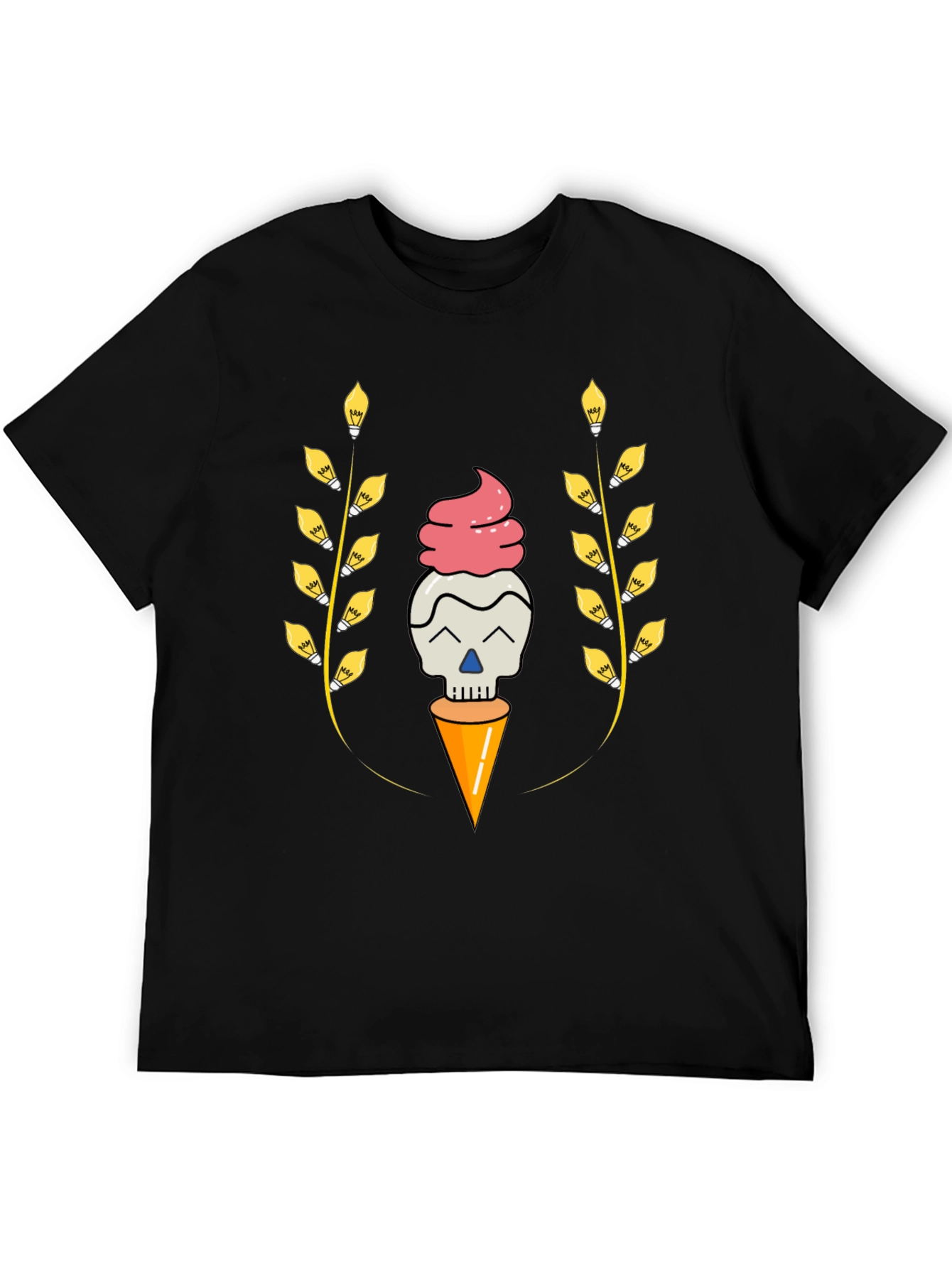 Skull Ice Cream Cone Graphic Tee