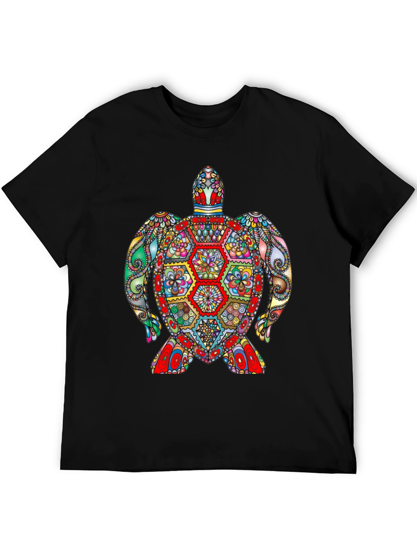 Colorful Turtle Graphic Print T-Shirt