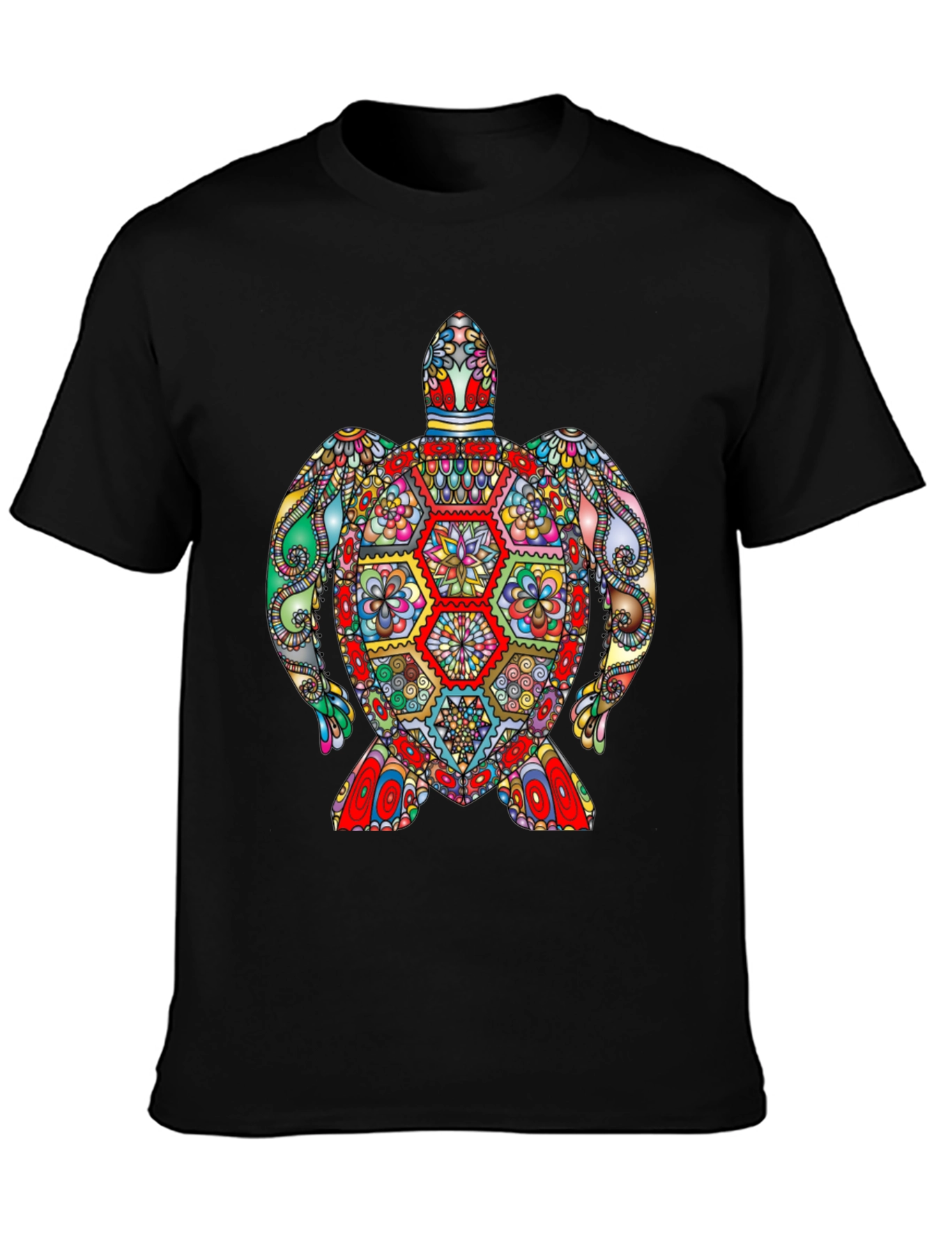 Colorful Turtle Graphic Print T-Shirt