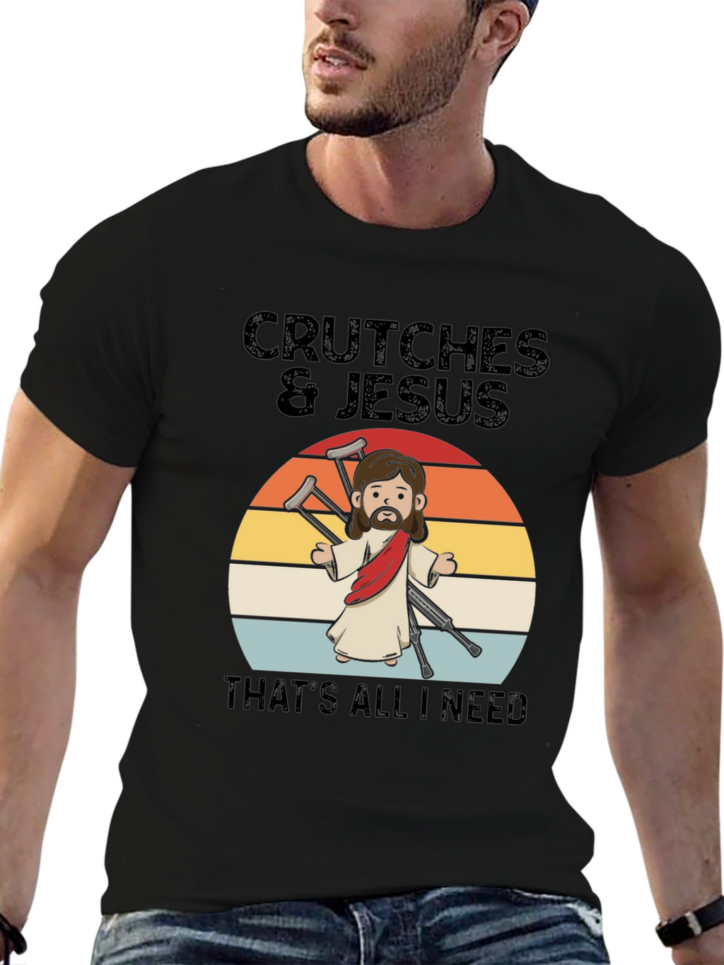 Crutches & Jesus Graphic T-Shirt