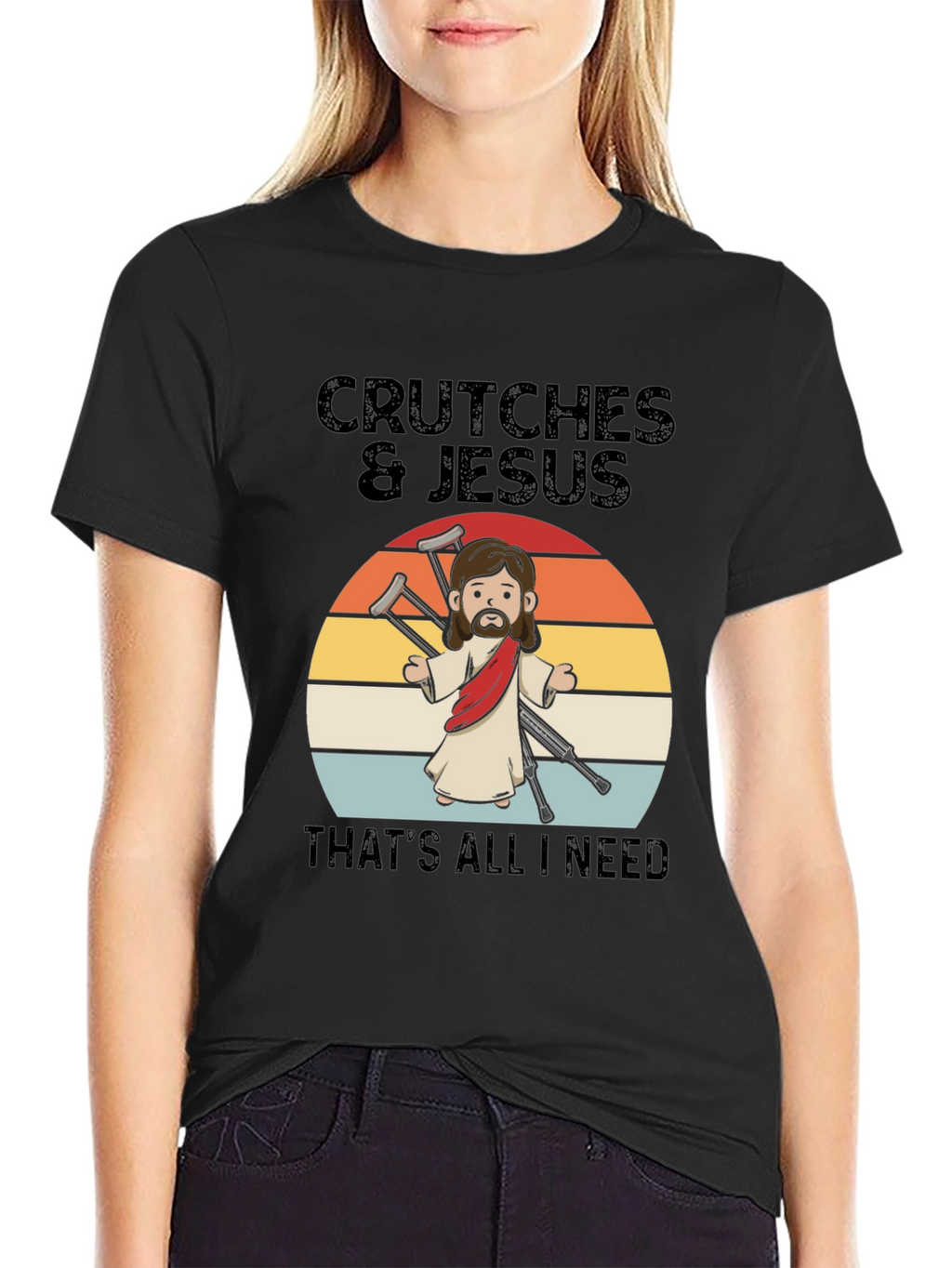 Crutches & Jesus Graphic T-Shirt