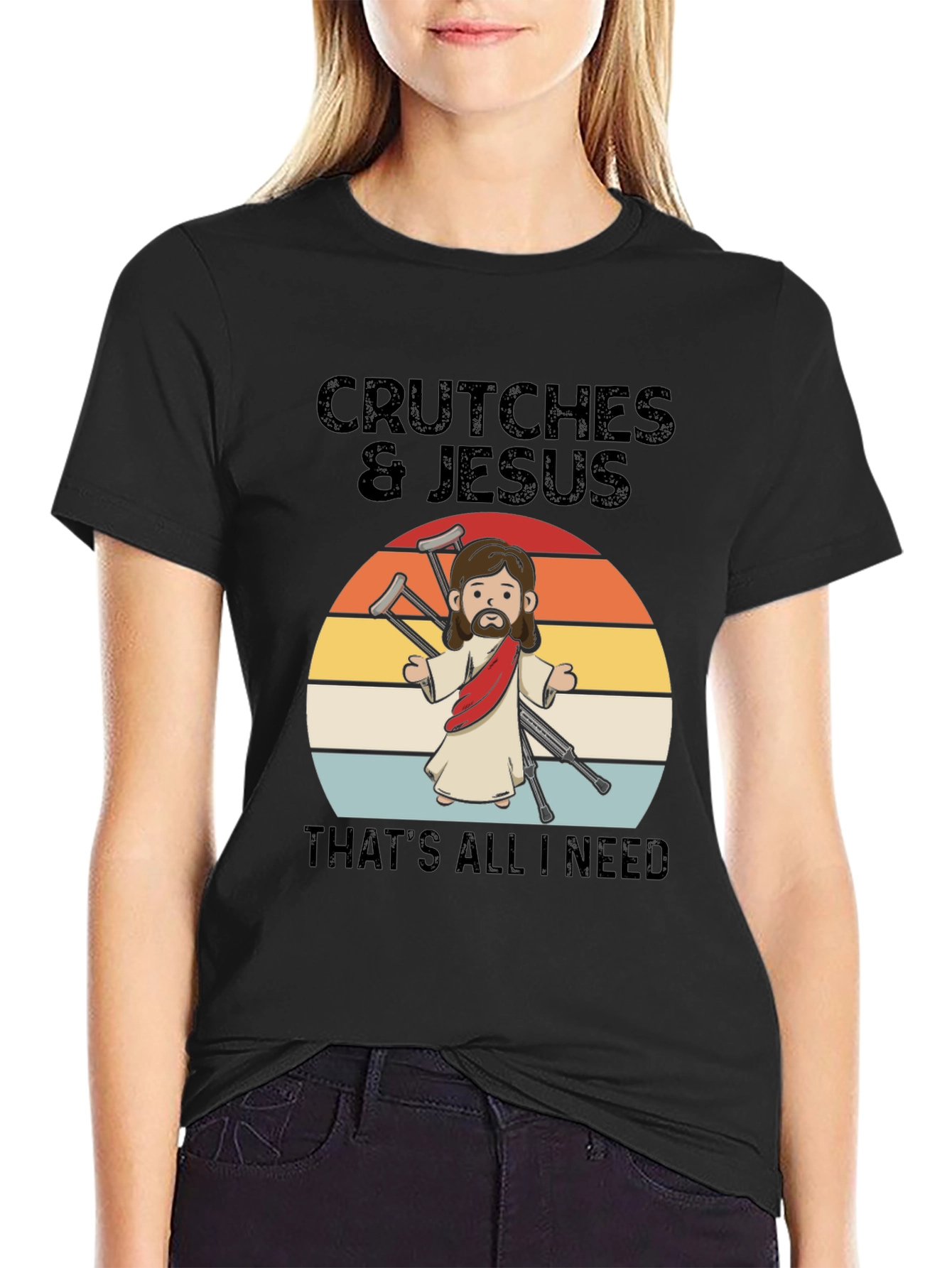 Crutches & Jesus Graphic T-Shirt
