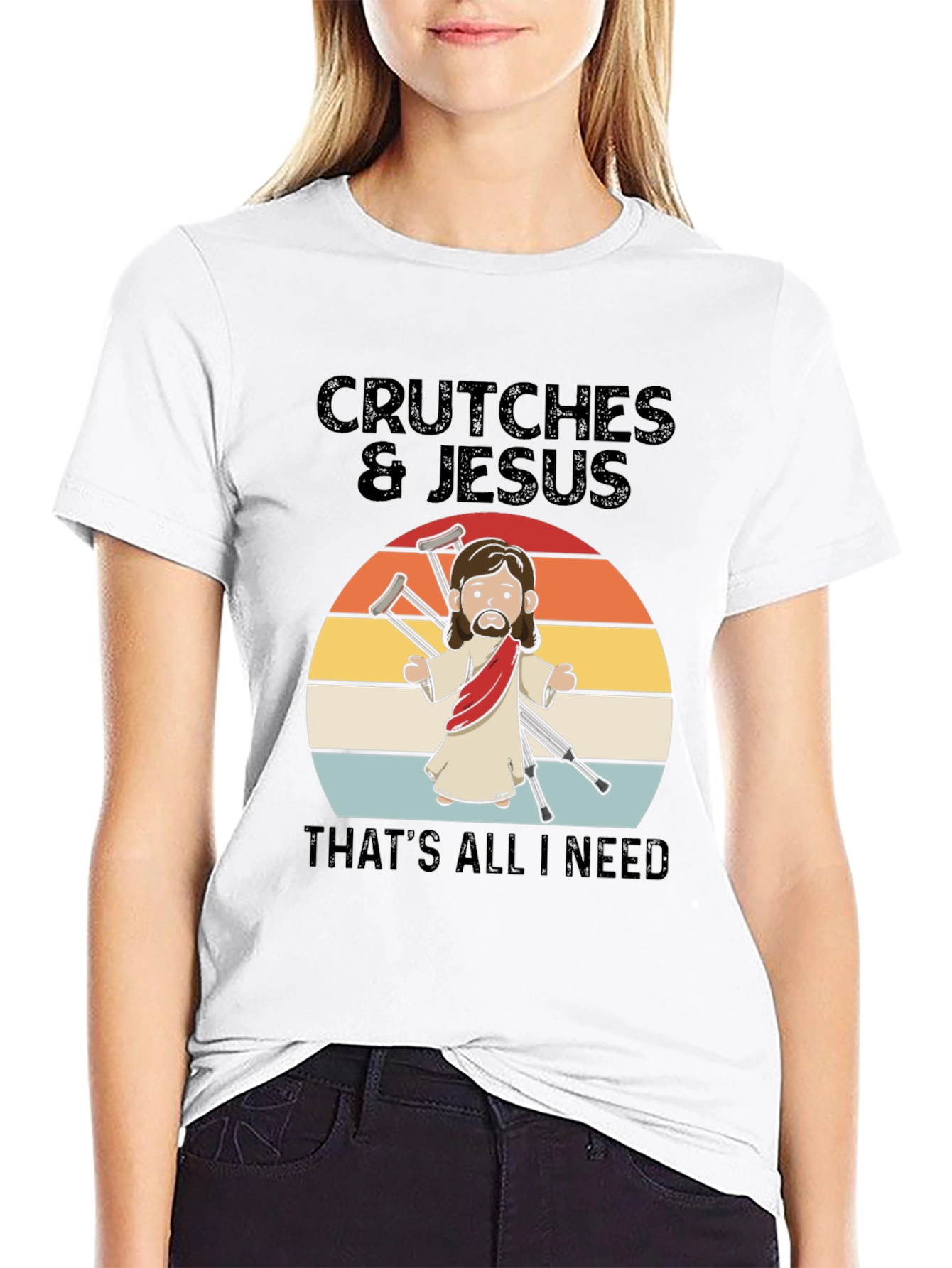 Crutches & Jesus Graphic T-Shirt