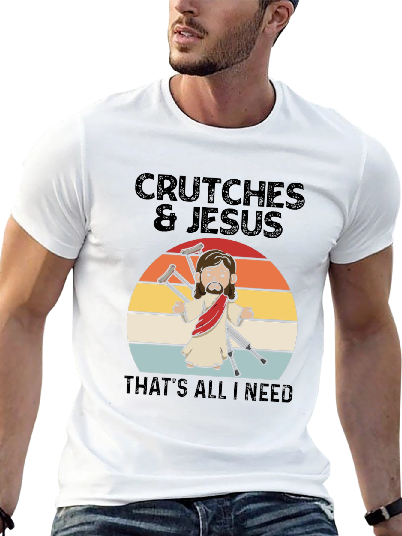 Crutches & Jesus Graphic T-Shirt
