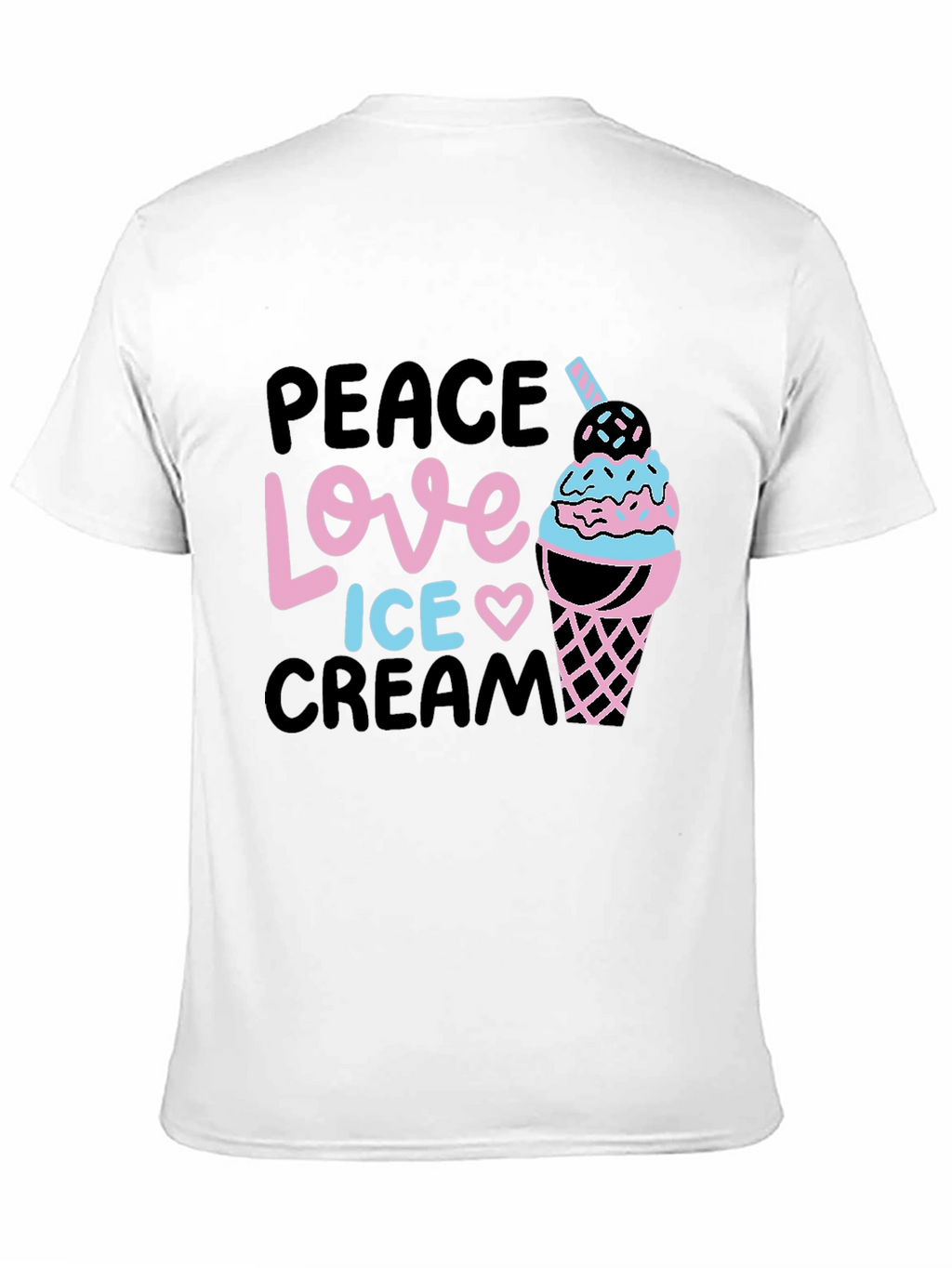 Peace Love Ice Cream Black Graphic Tee