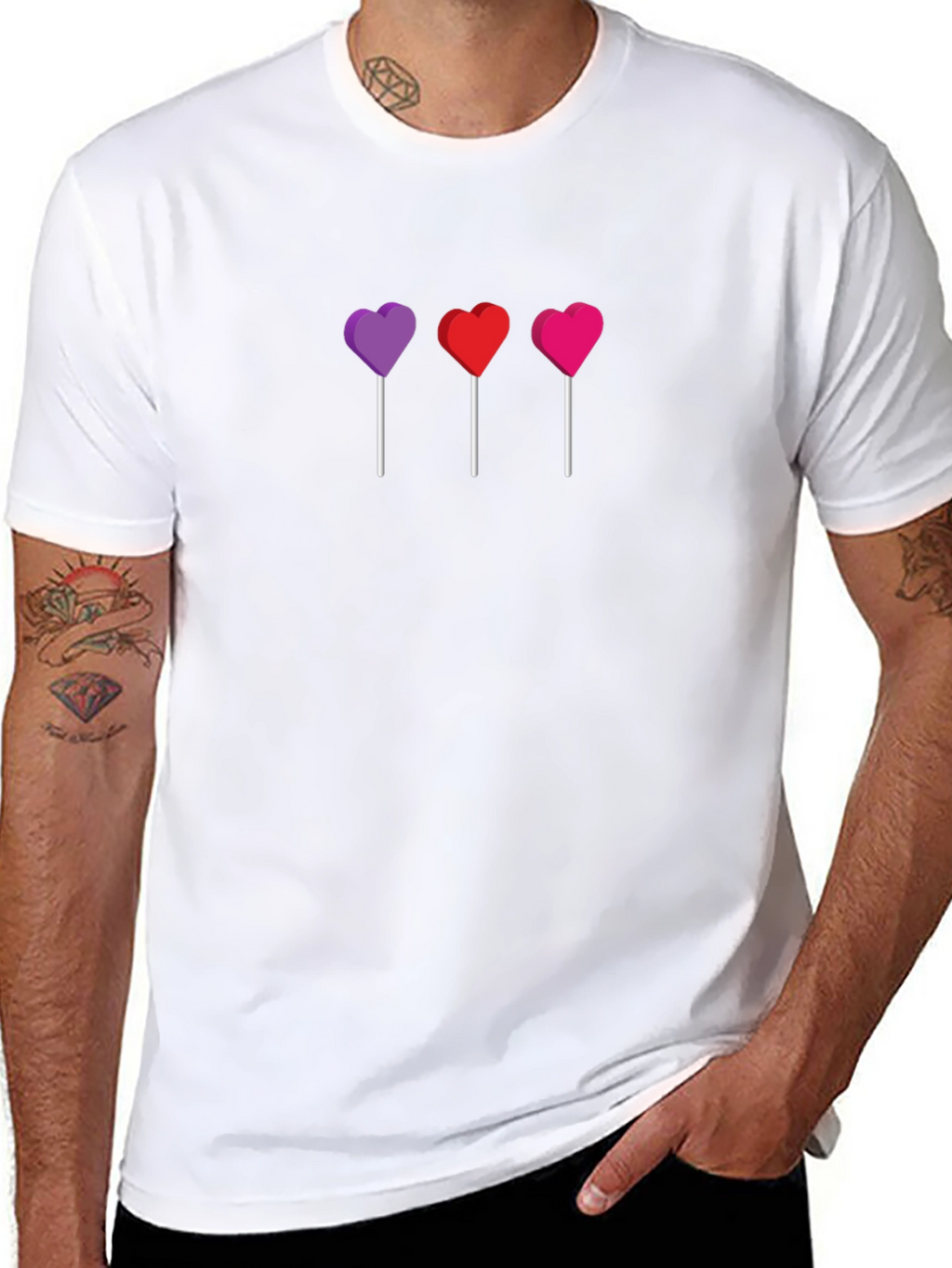 Heart Lollipop Graphic Tee - Black Unisex T-Shirt