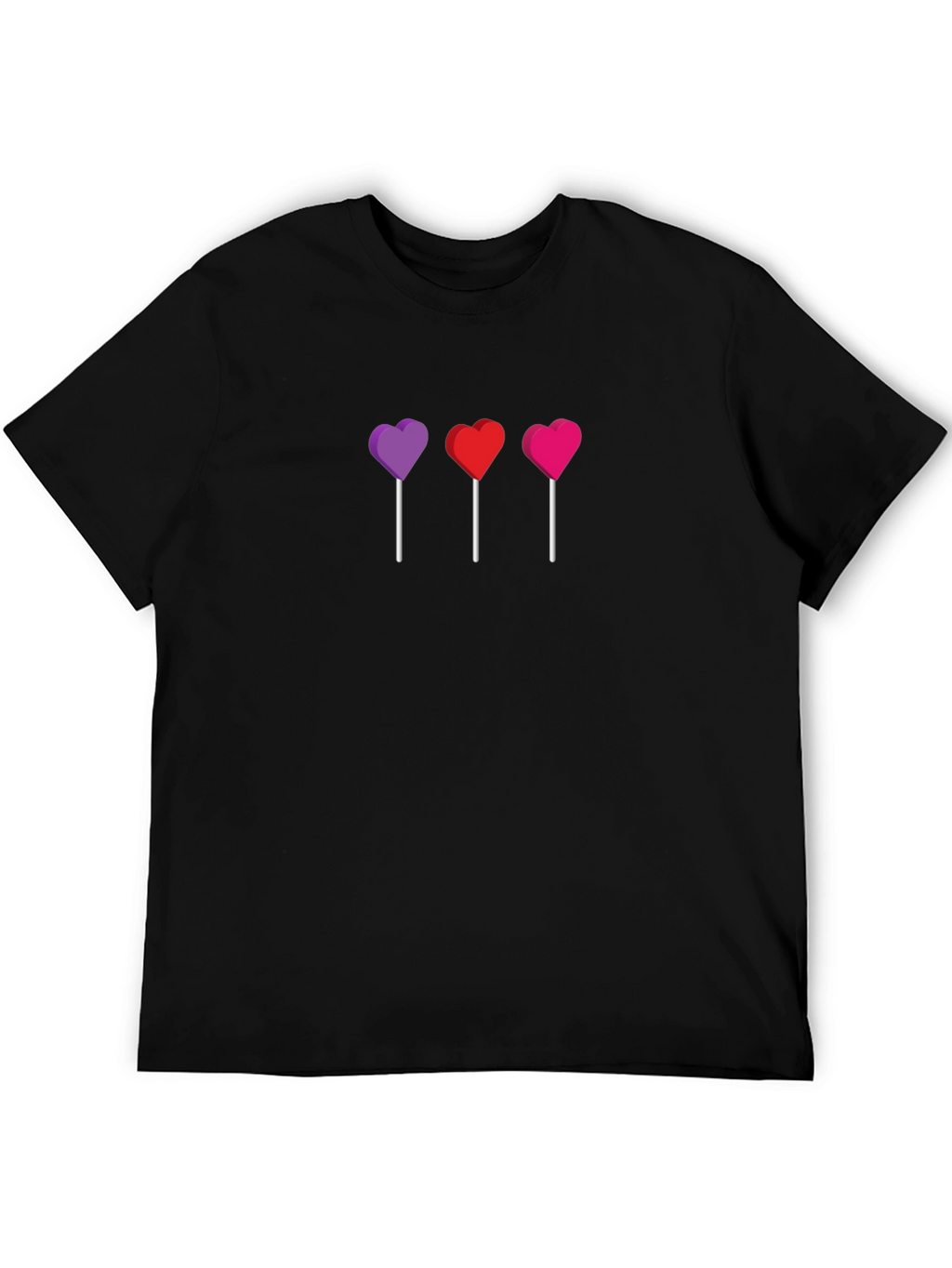 Heart Lollipop Graphic Tee - Black Unisex T-Shirt