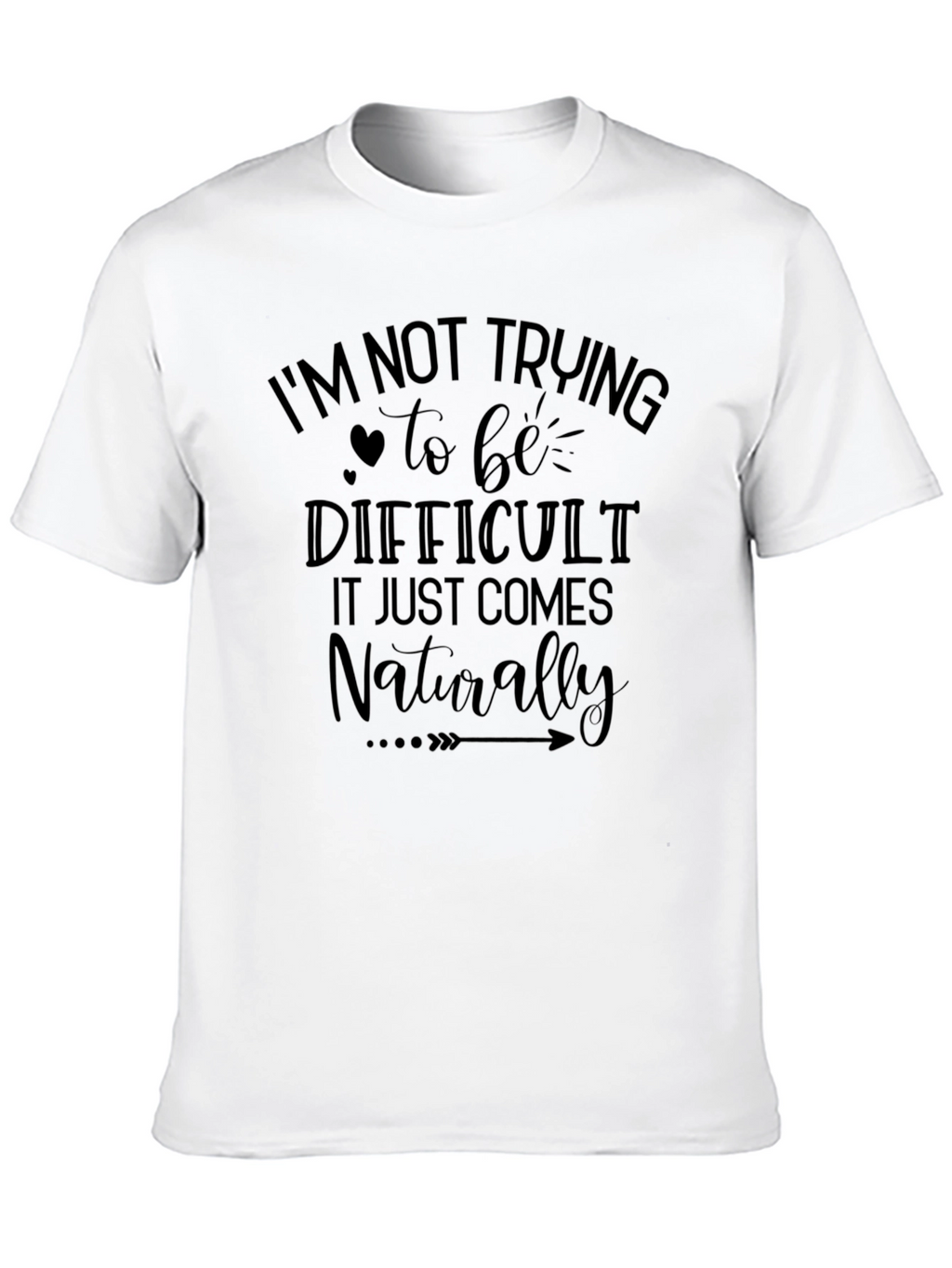 Difficult Naturally Black Graphic Tee