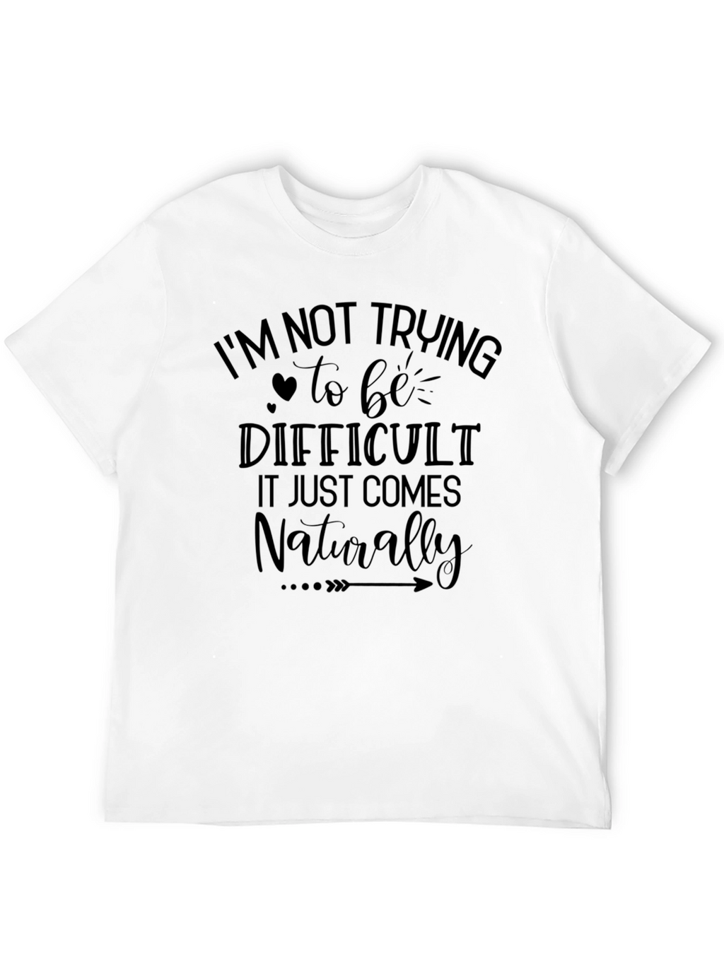 Difficult Naturally Black Graphic Tee