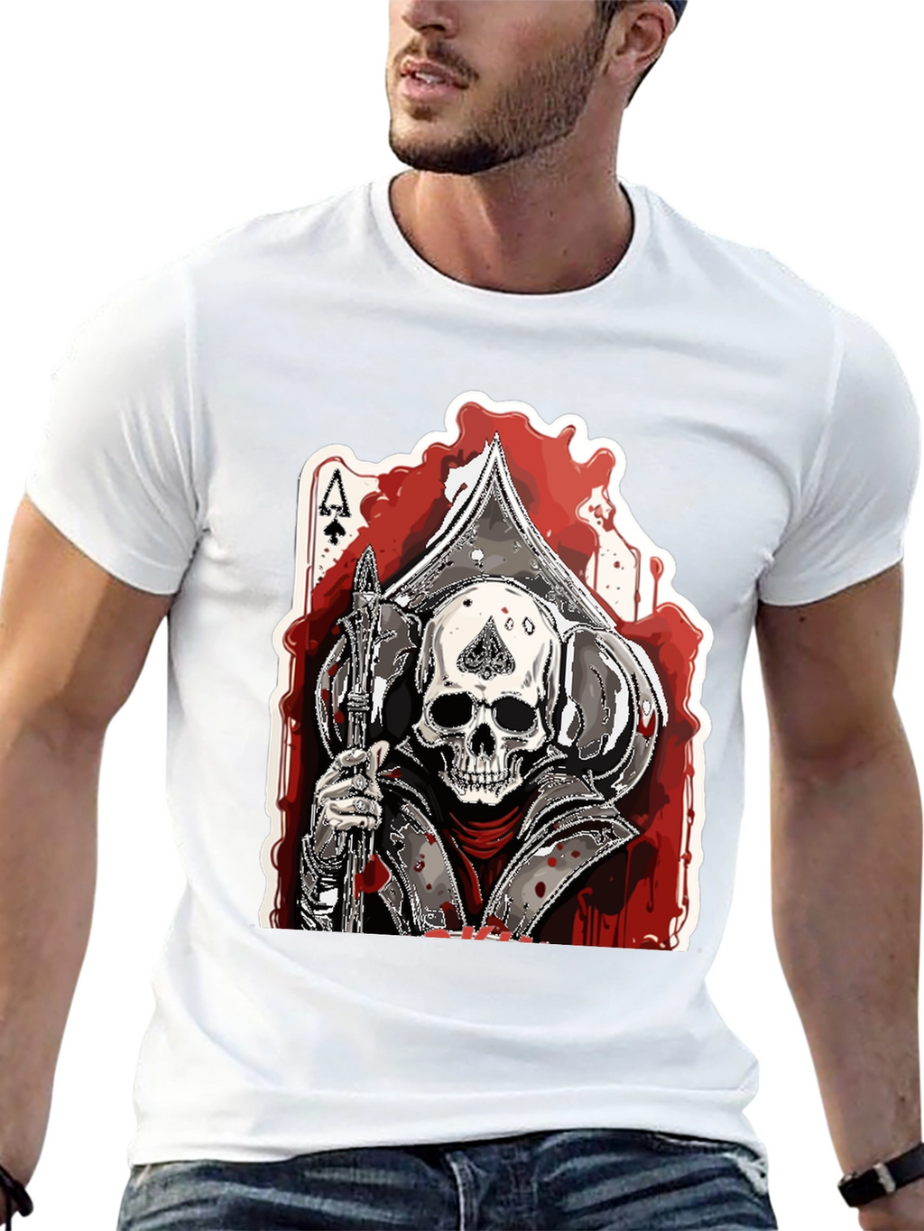 Ace of Spades Skull Graphic T-Shirt