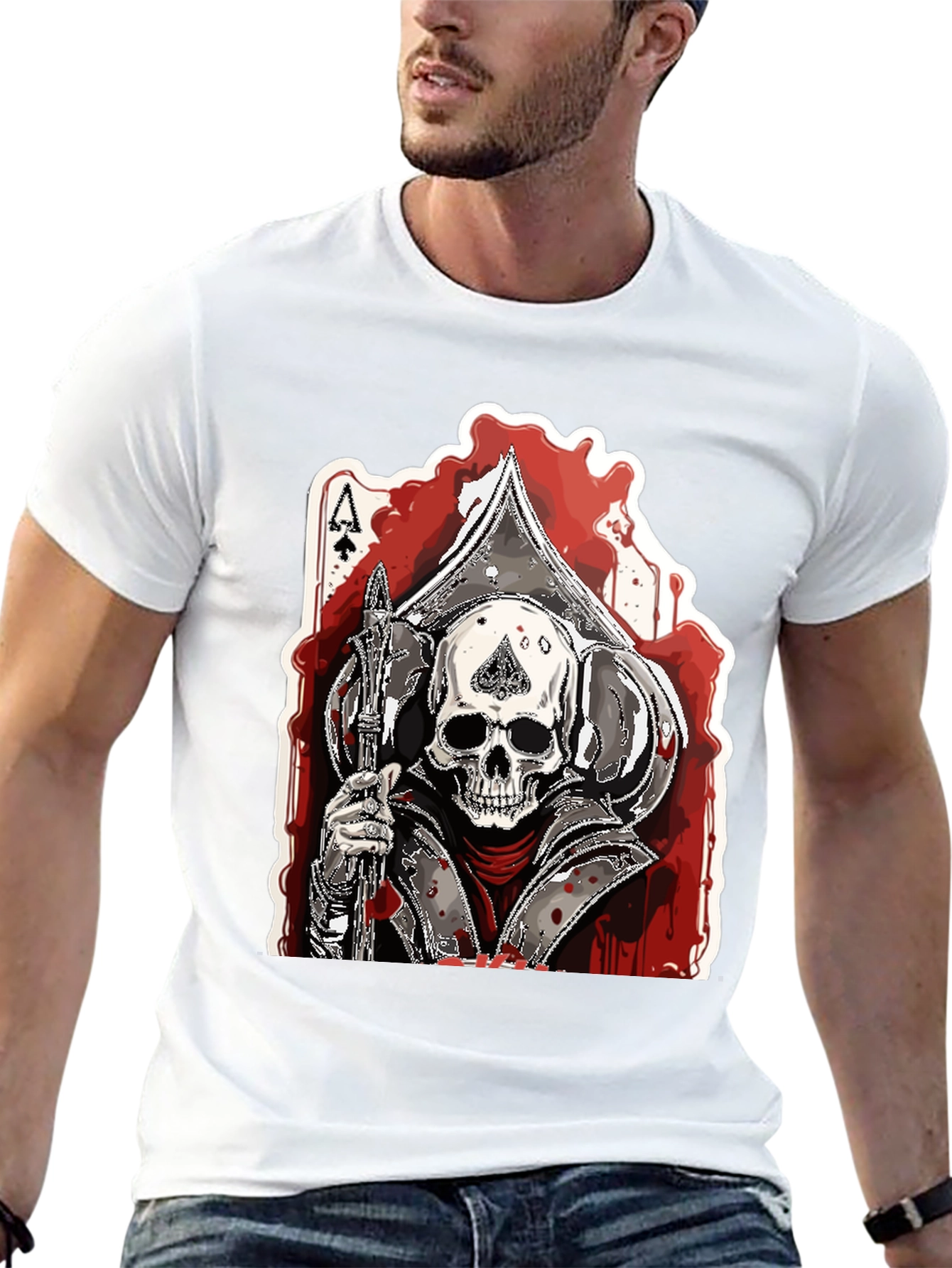 Ace of Spades Skull Graphic T-Shirt