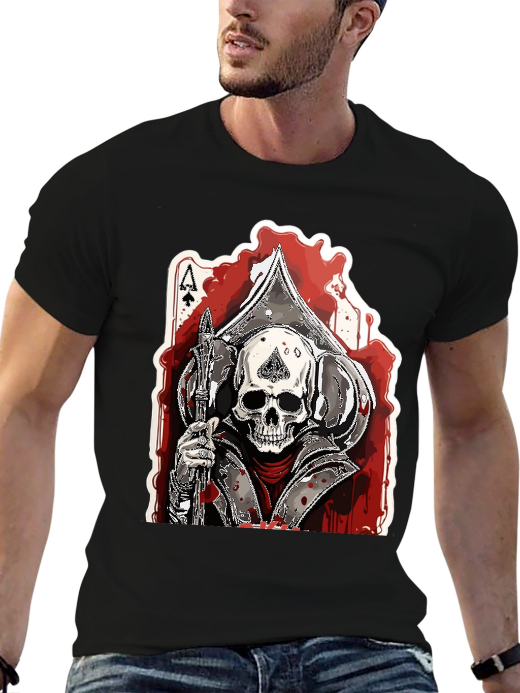 Ace of Spades Skull Graphic T-Shirt