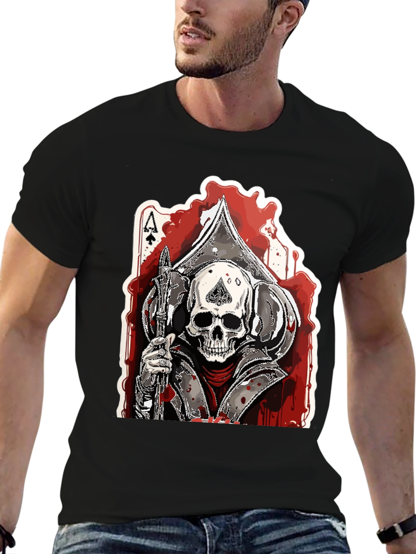 Ace of Spades Skull Graphic T-Shirt