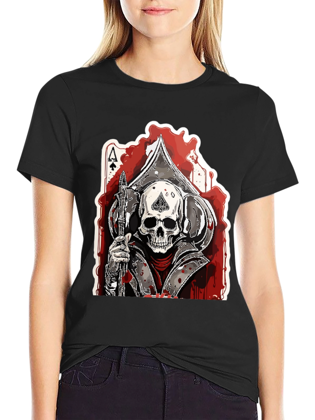 Ace of Spades Skull Graphic T-Shirt