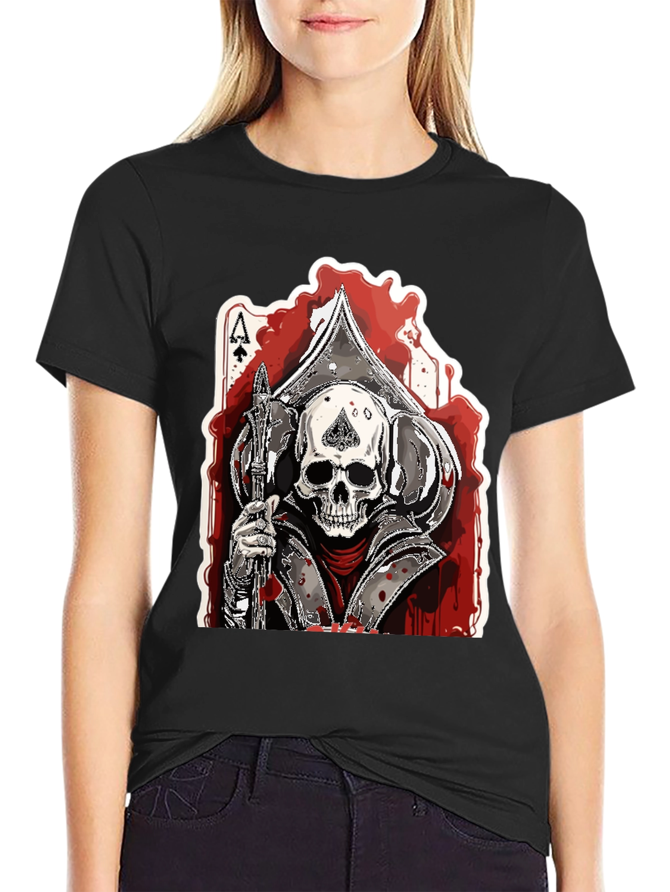 Ace of Spades Skull Graphic T-Shirt