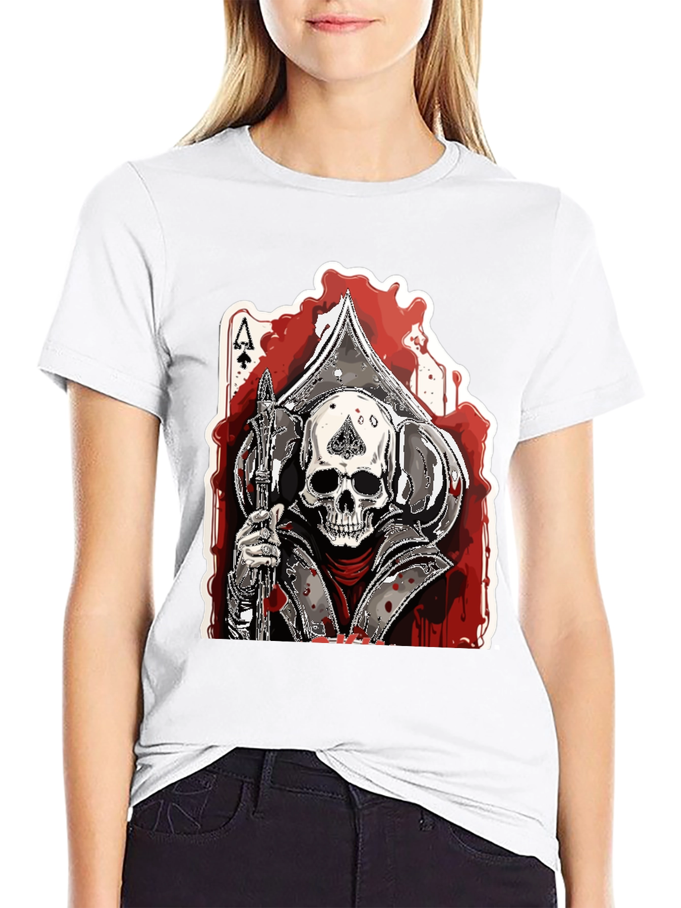 Ace of Spades Skull Graphic T-Shirt