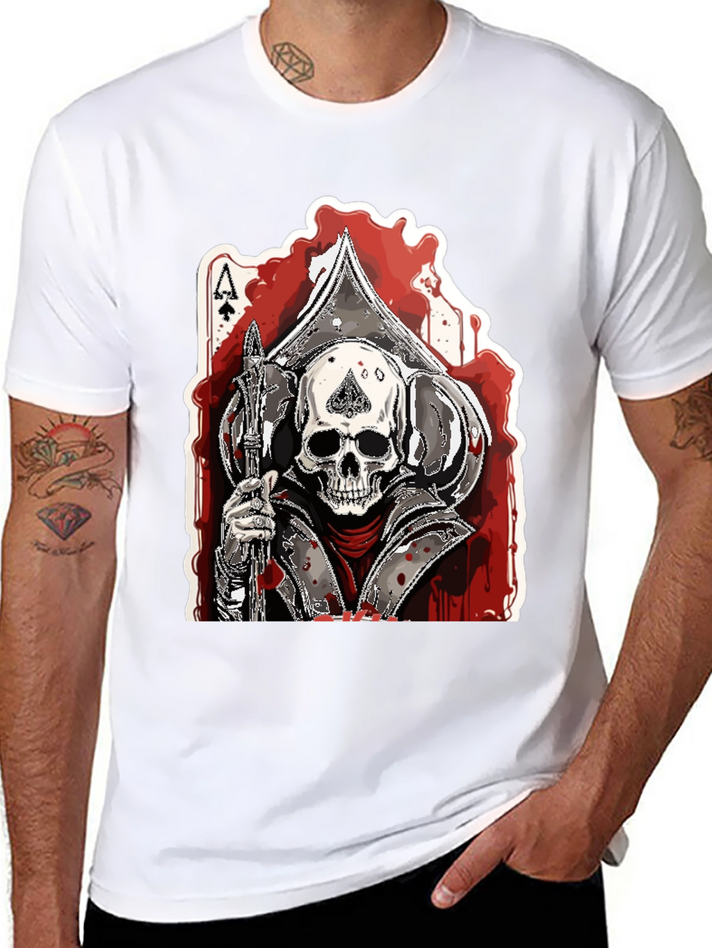 Ace of Spades Skull Graphic T-Shirt