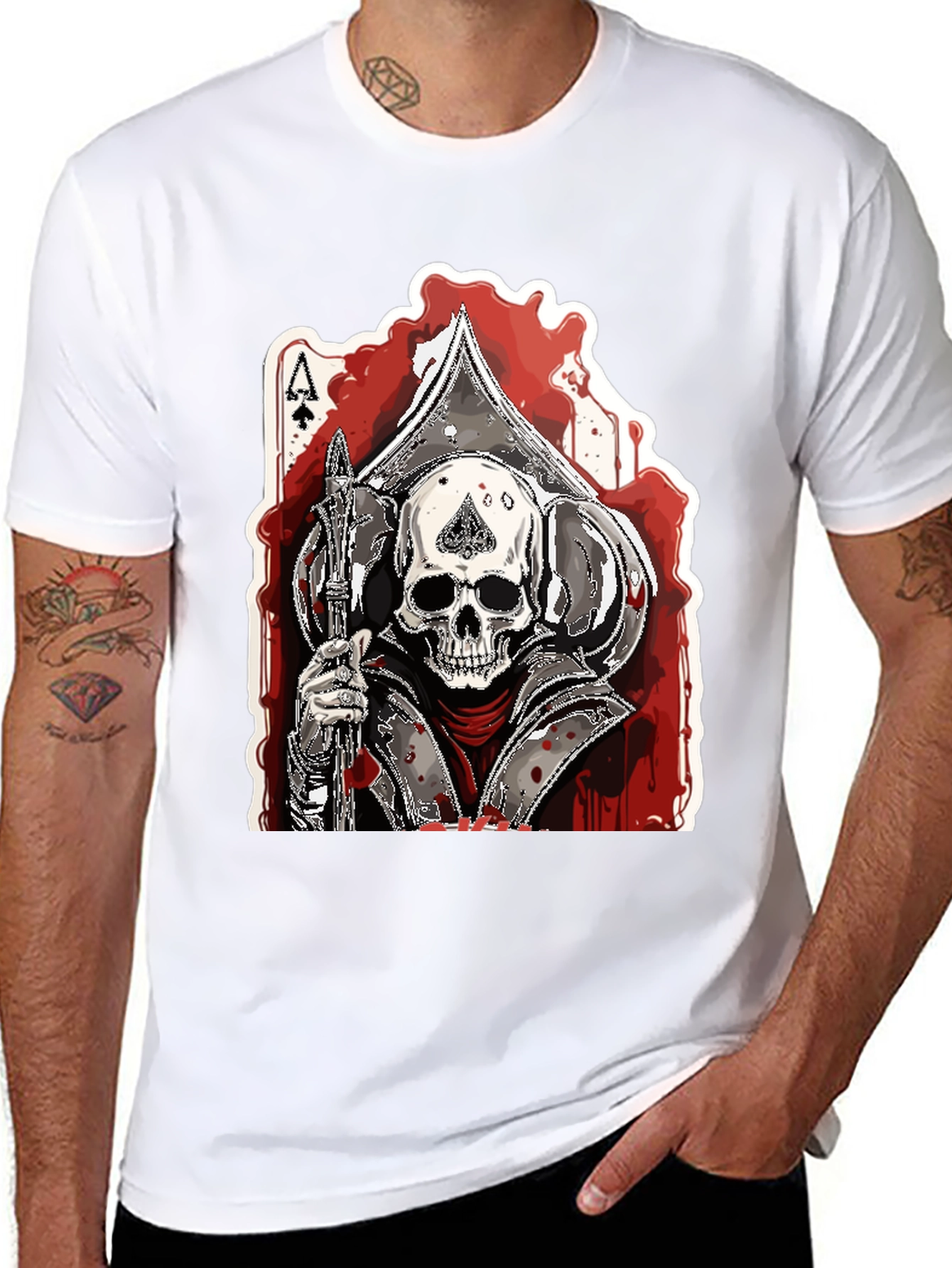 Ace of Spades Skull Graphic T-Shirt