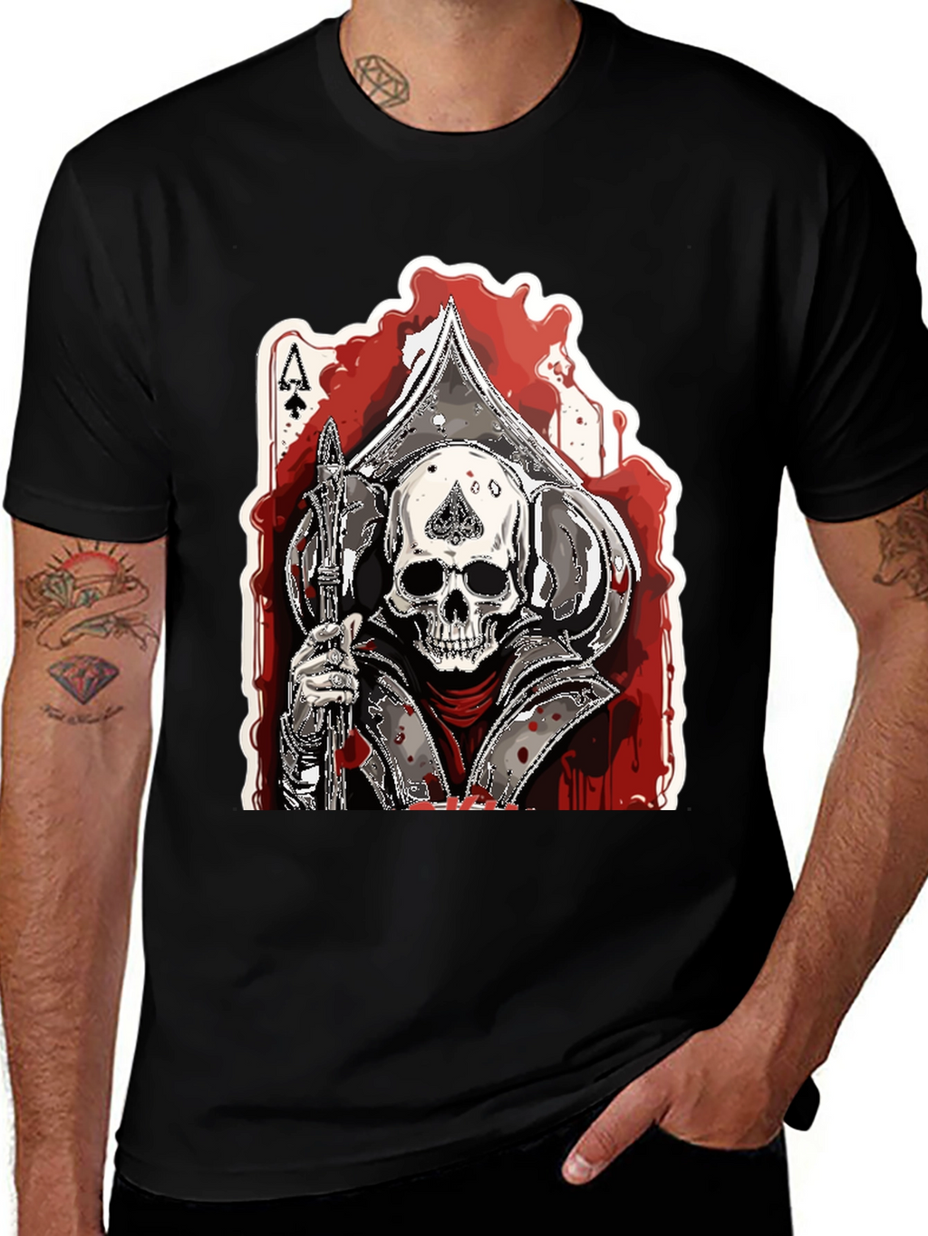 Ace of Spades Skull Graphic T-Shirt