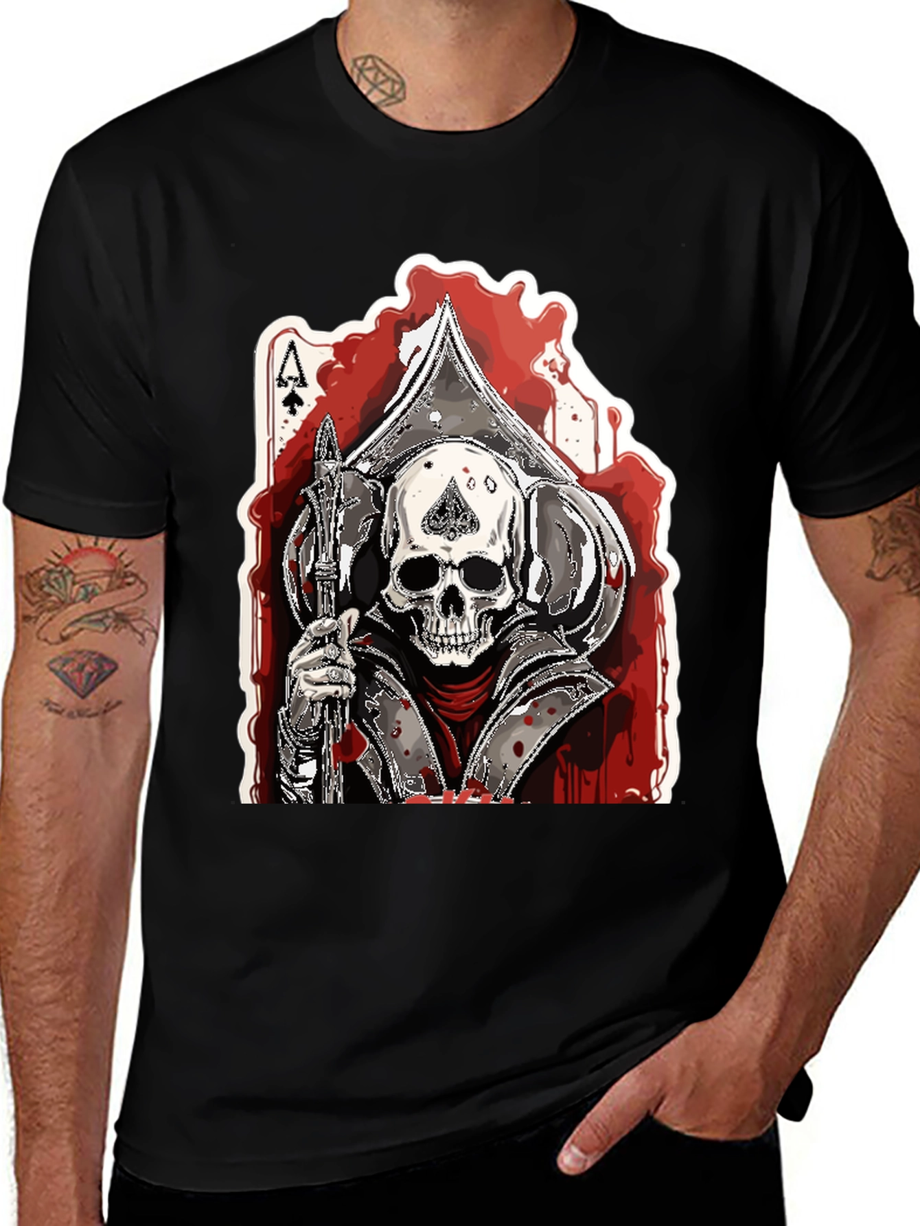 Ace of Spades Skull Graphic T-Shirt