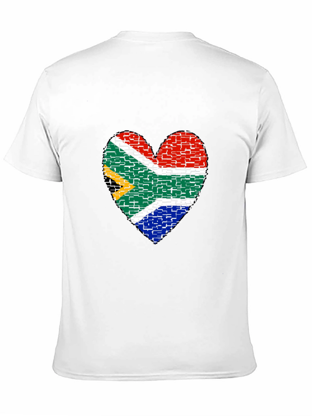 South Africa Flag Heart Graphic Tee - Black