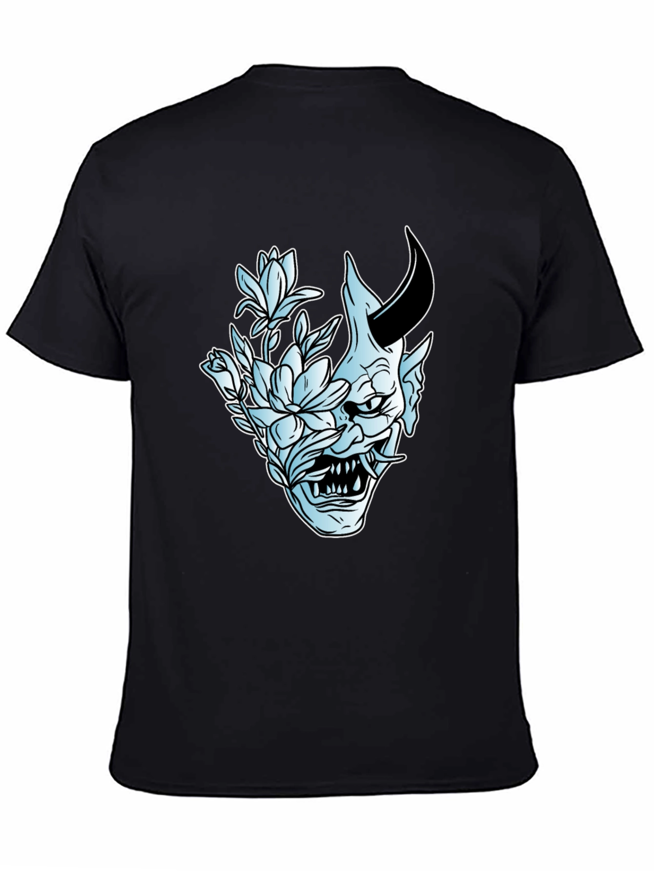 Floral Demon Graphic Tee - Black