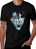 Floral Demon Graphic Tee - Black