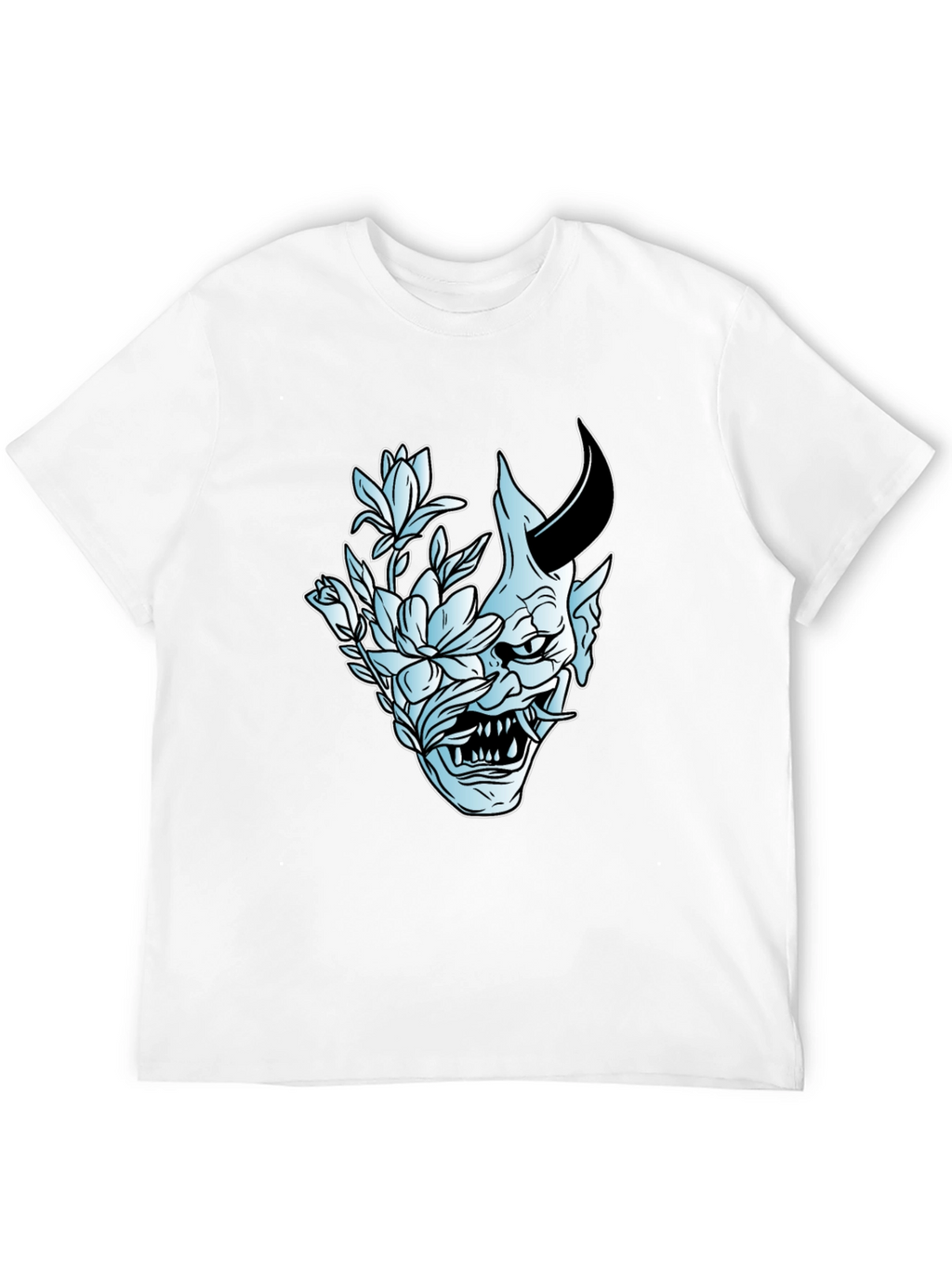 Floral Demon Graphic Tee - Black