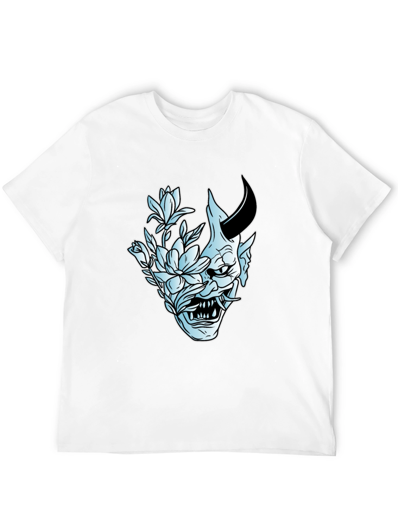Floral Demon Graphic Tee - Black
