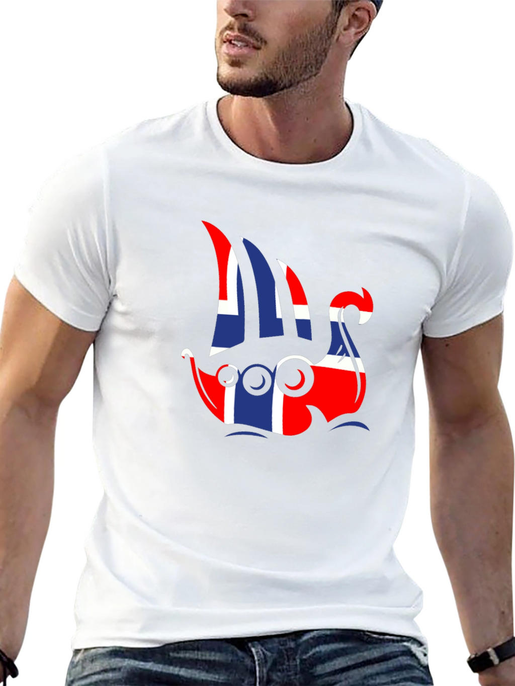 Norway Flag Viking Ship Graphic Tee