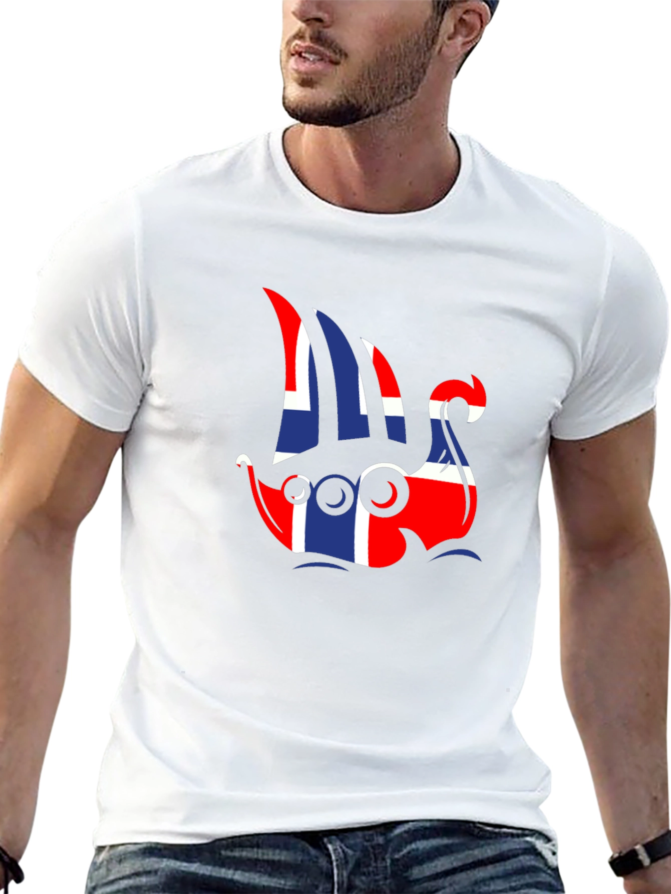 Norway Flag Viking Ship Graphic Tee