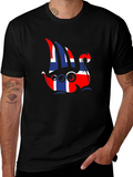 Norway Flag Viking Ship Graphic Tee