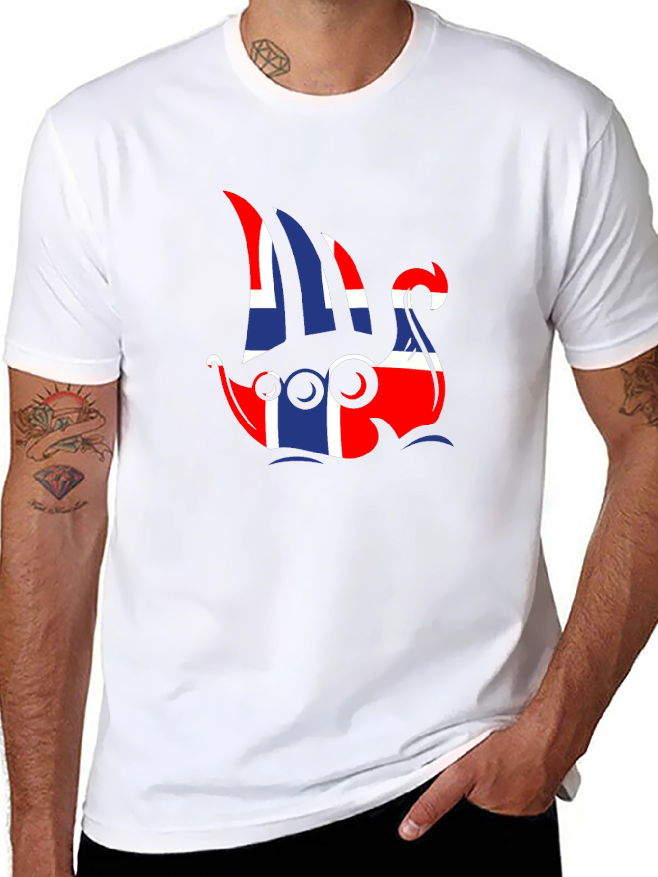 Norway Flag Viking Ship Graphic Tee