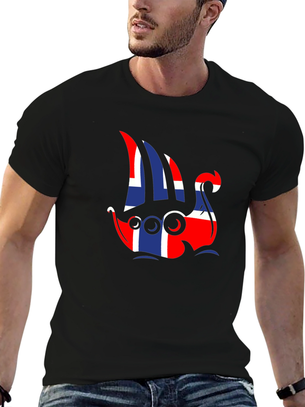 Norway Flag Viking Ship Graphic Tee