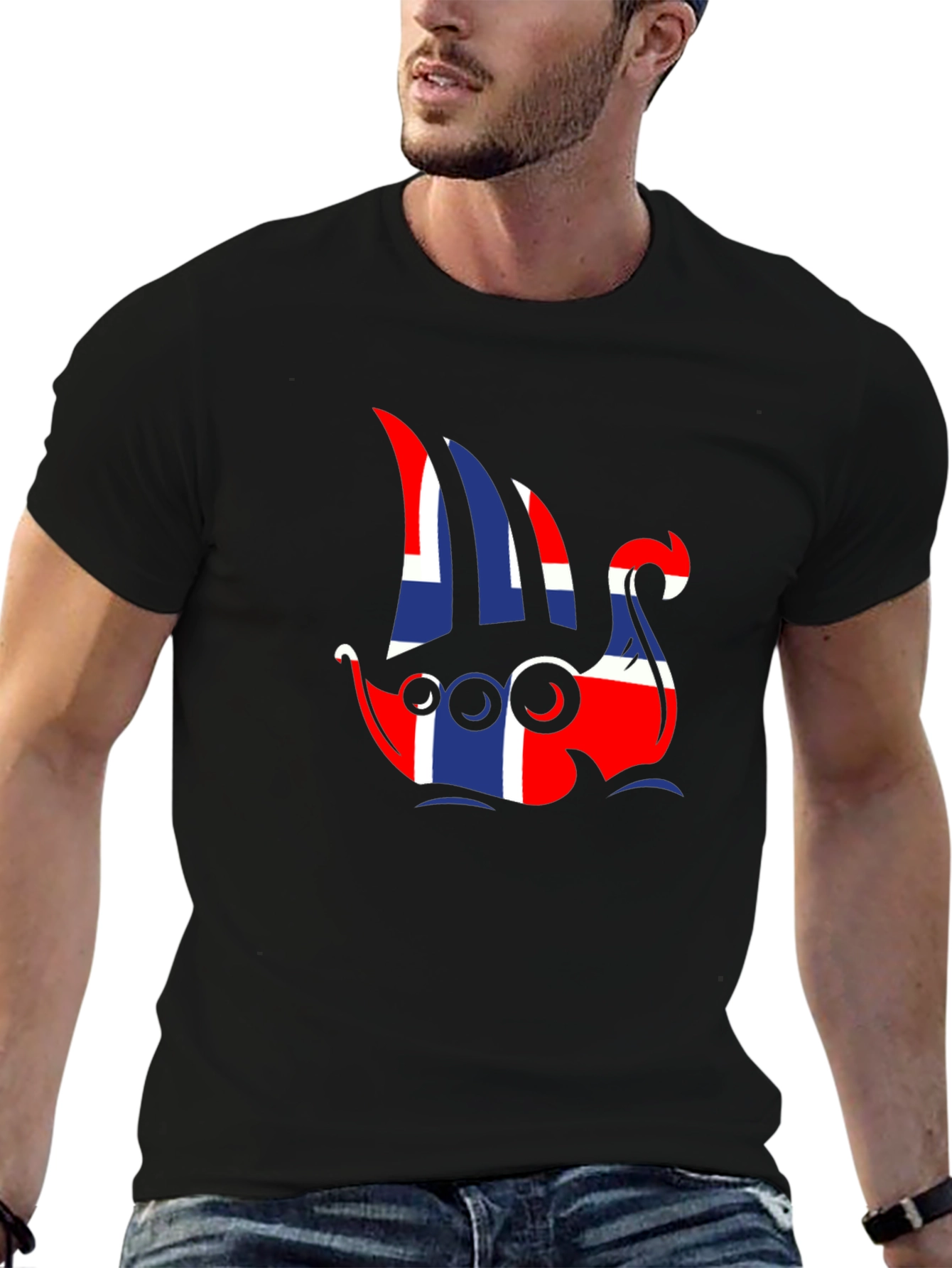 Norway Flag Viking Ship Graphic Tee