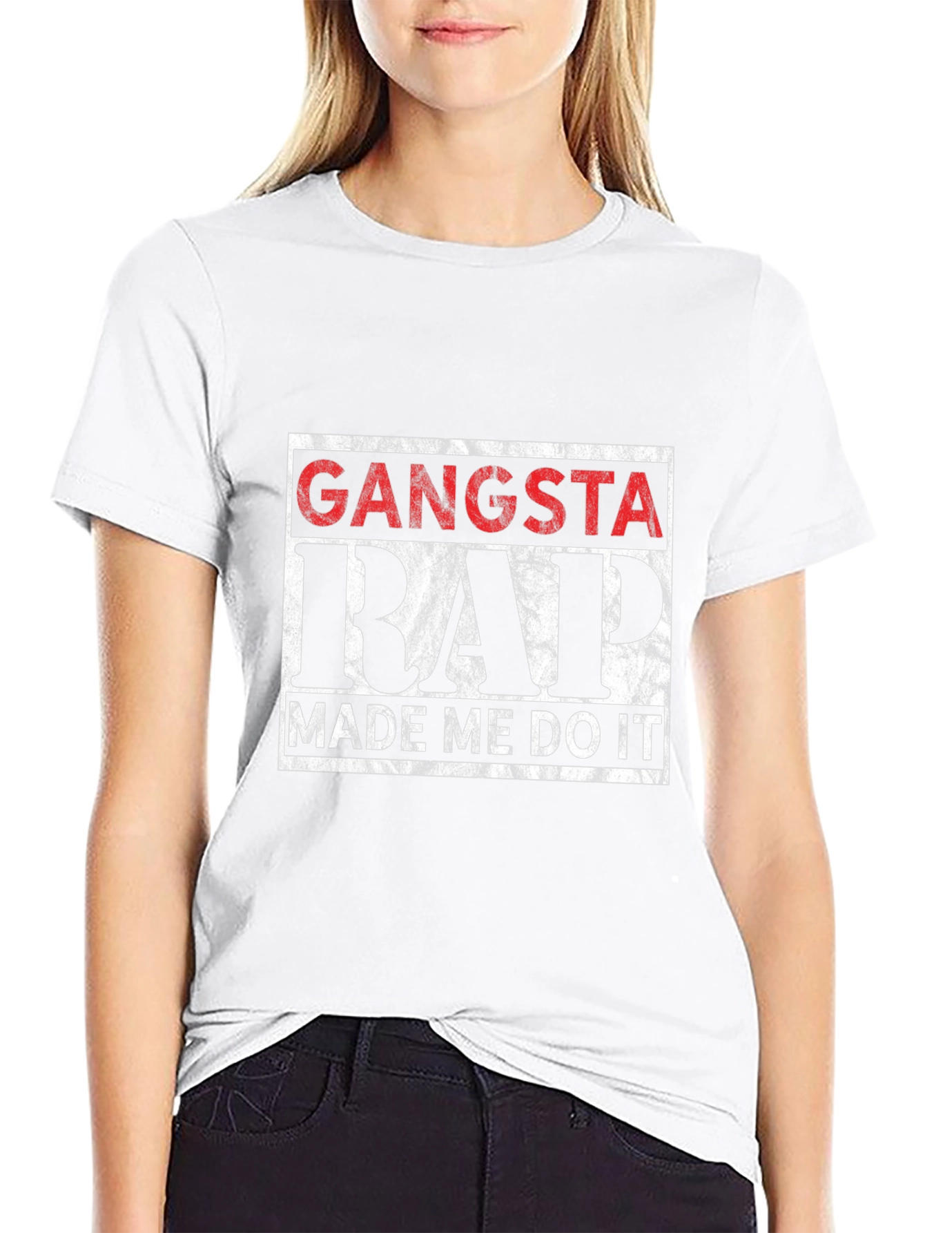 Gangsta Rap Made Me Do It Black T-Shirt
