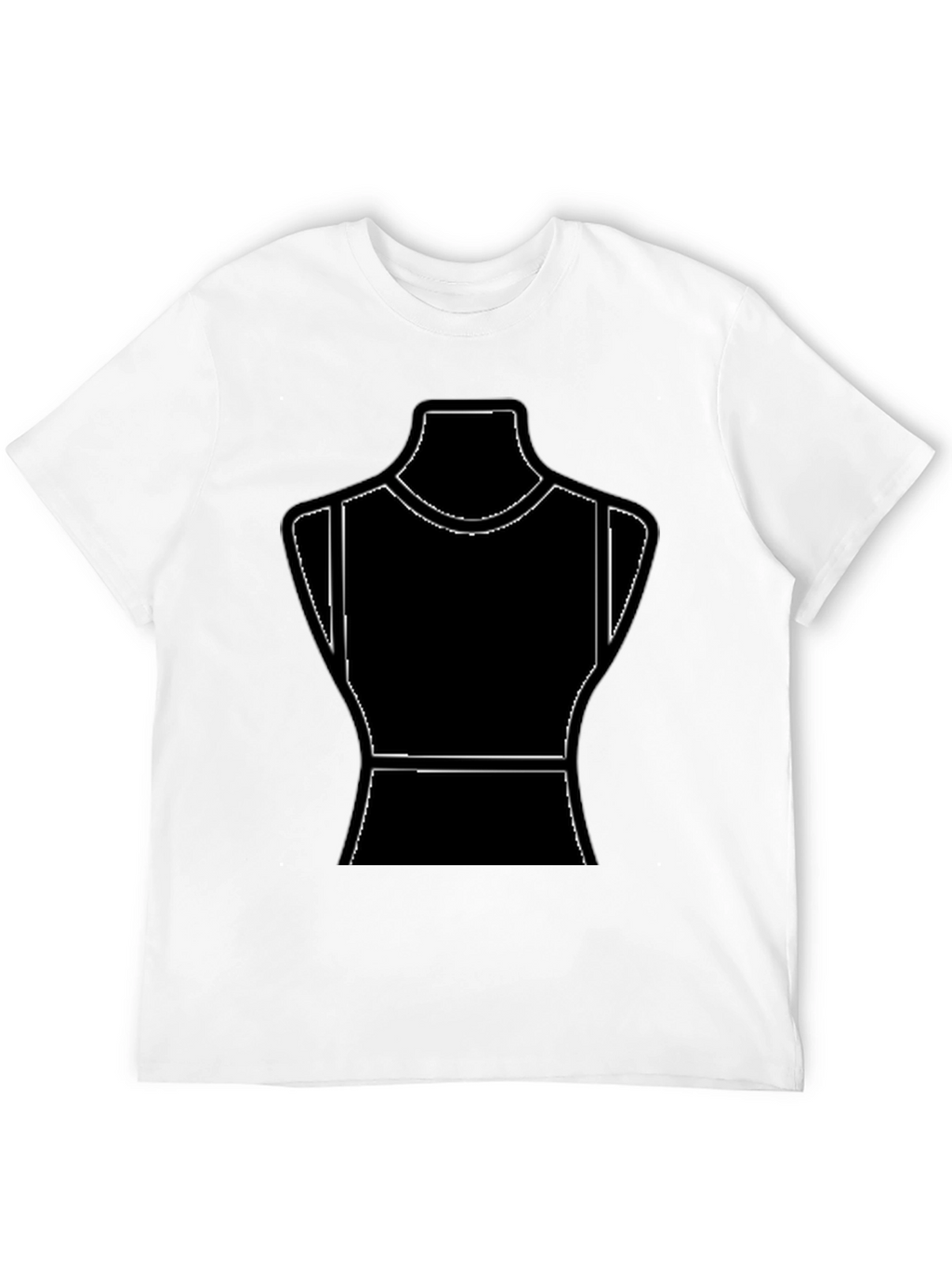Black T-Shirt with Mannequin Outline Design
