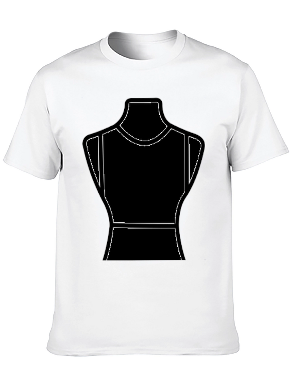 Black T-Shirt with Mannequin Outline Design