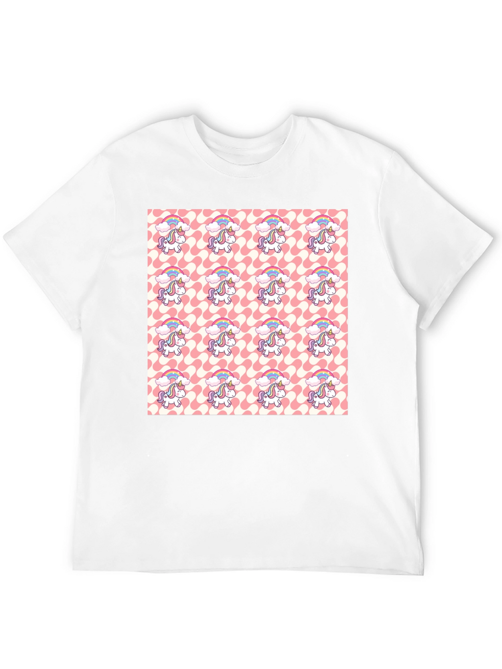 Unicorn Pattern Black T-Shirt