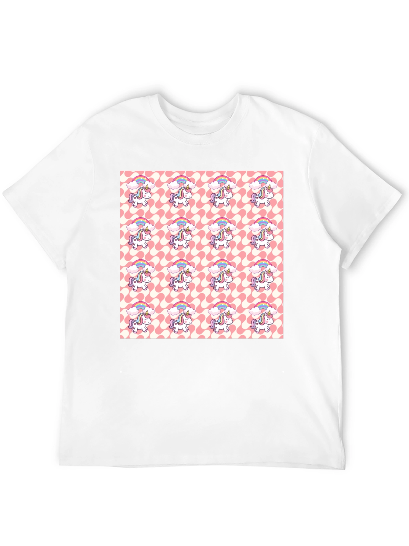 Unicorn Pattern Black T-Shirt