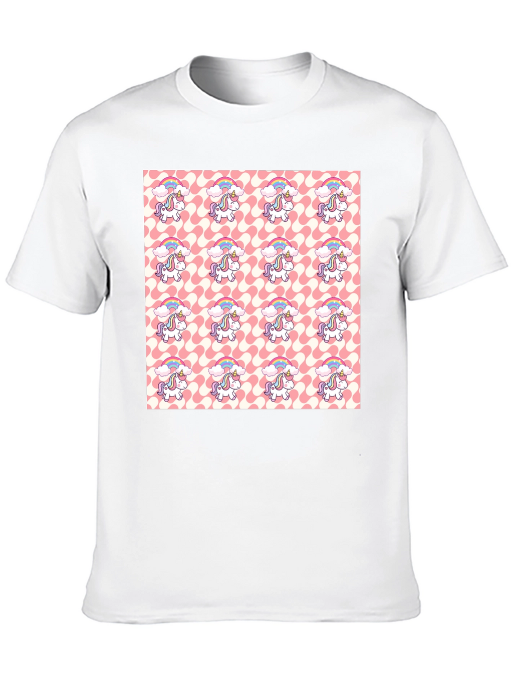 Unicorn Pattern Black T-Shirt