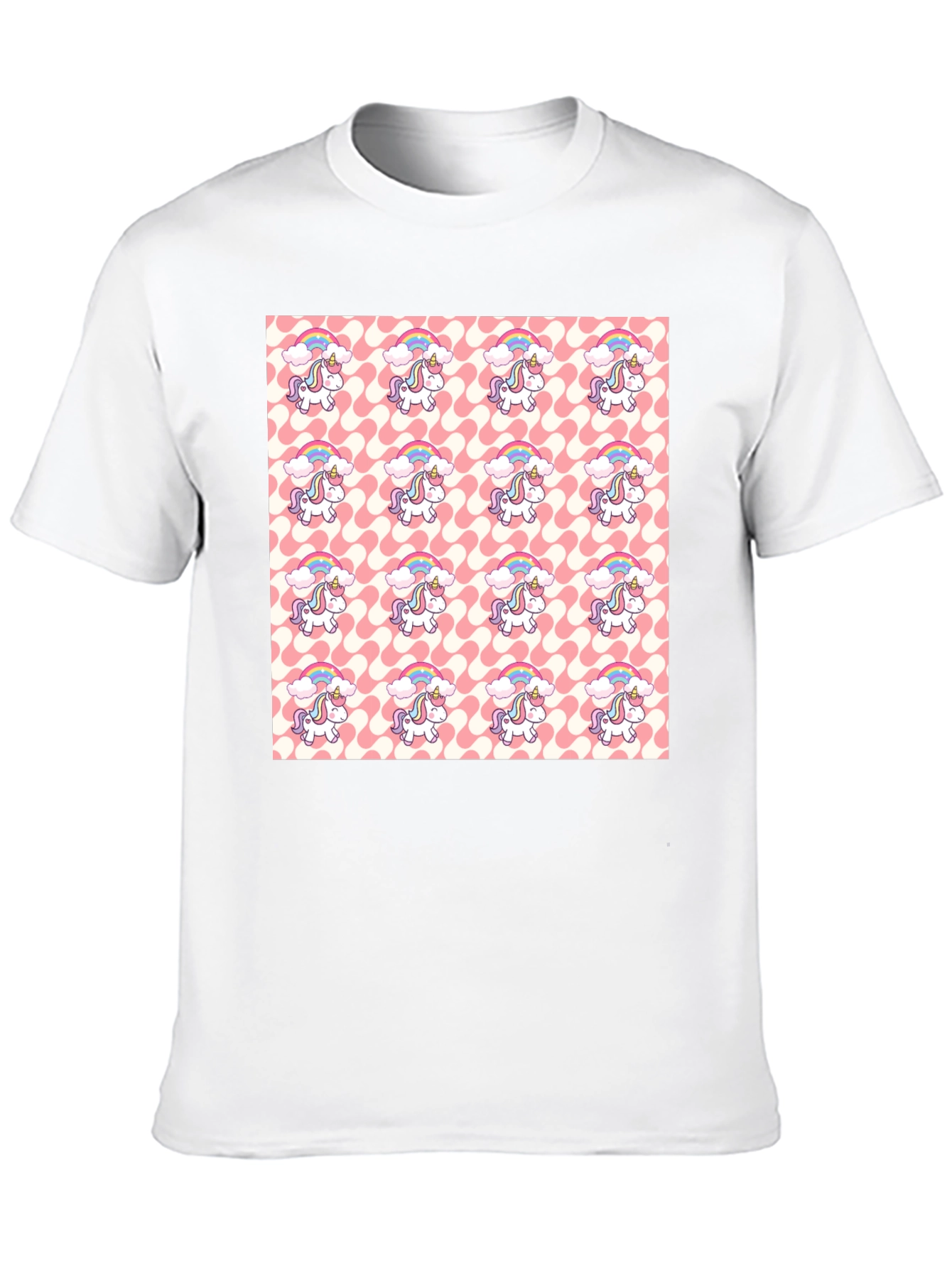 Unicorn Pattern Black T-Shirt