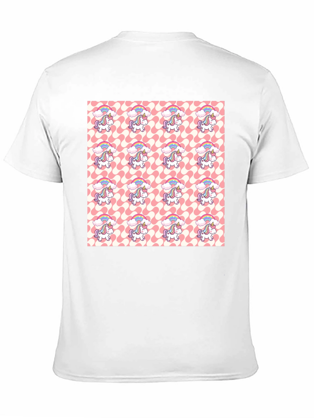 Unicorn Pattern Black T-Shirt